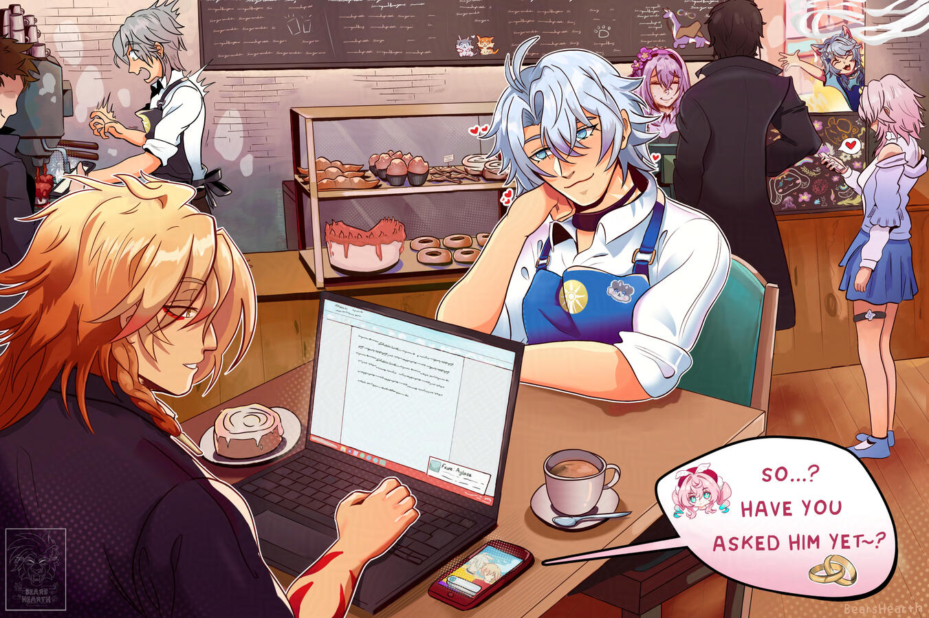 Fanart for the fandom community event dedicated to the Phaidei ship containing various characters from Honkai Star Rail - Digital Art - 2026